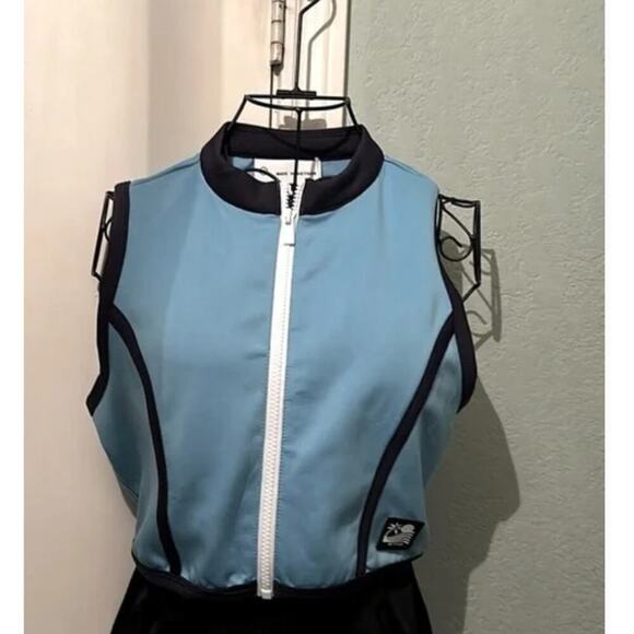 New Balance X Staud Neoprene Alaskan Blue Crop Top M - Picture 2 of 5